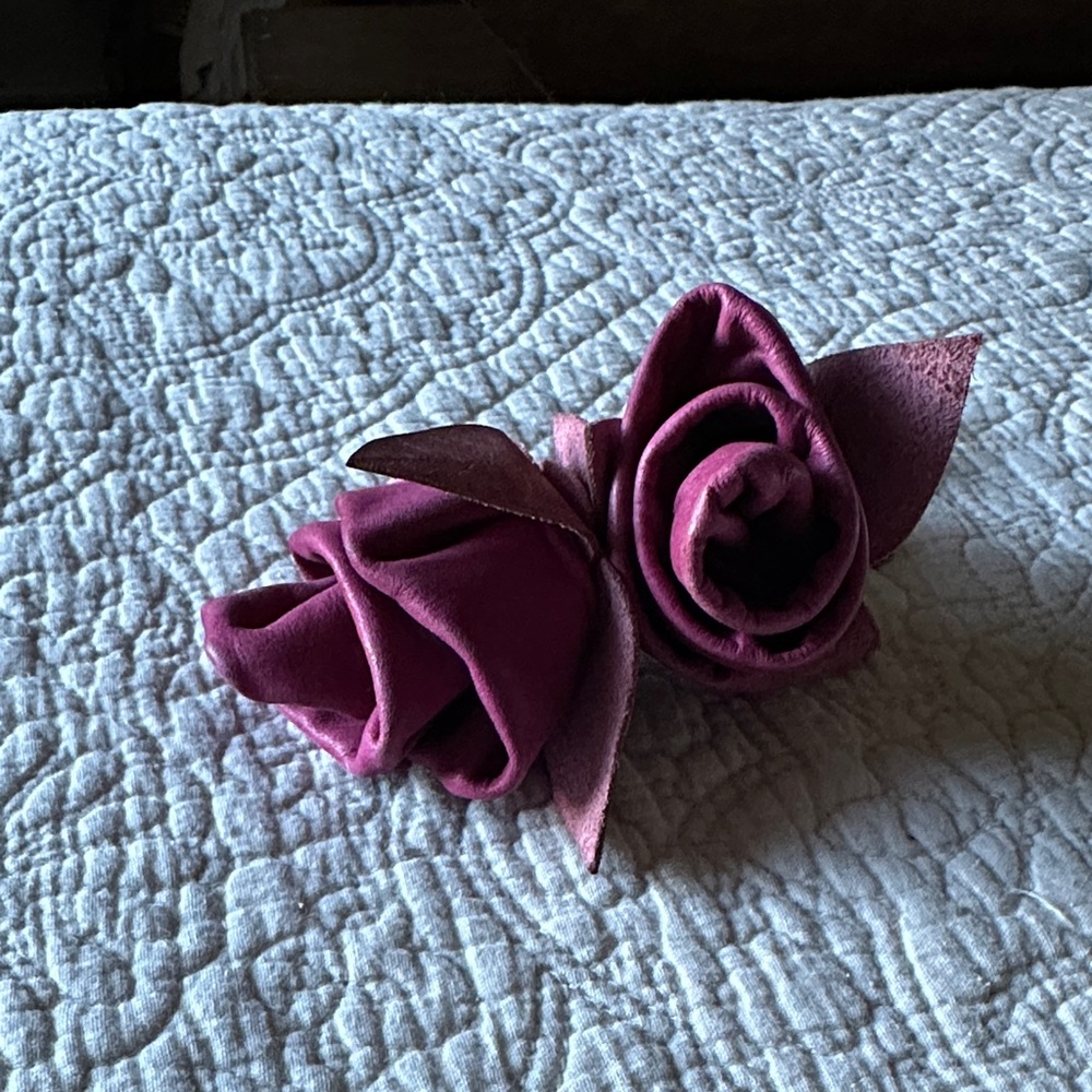 Patricia Nash Italian leather rose keychain